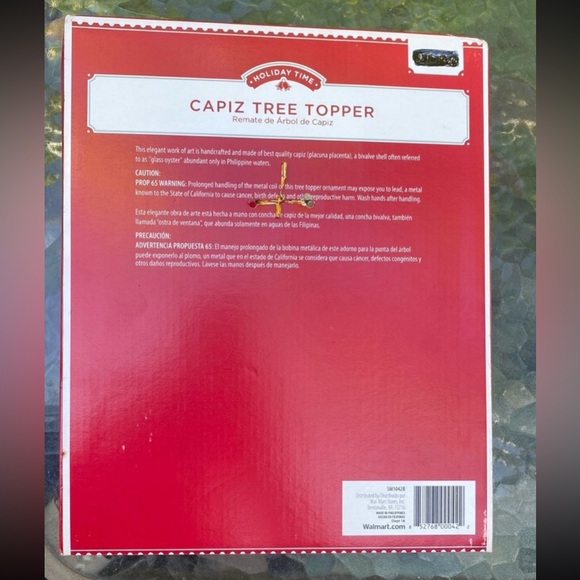 CAPIZ SHELL STAR CHRISTMAS TREE TOPPER NIB - Picture 4 of 5